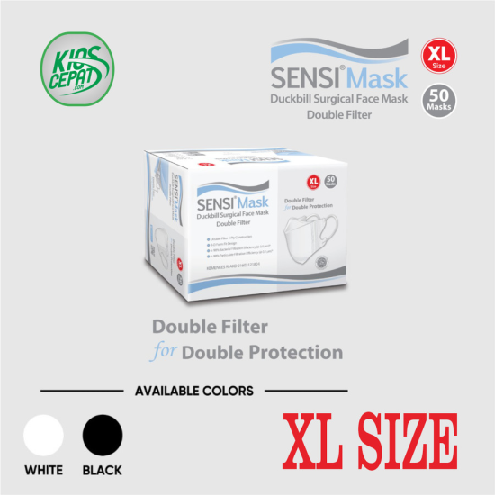 Sensi Mask Duckbill 4ply Size XL isi 50pcs - White